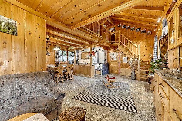 großzügiger Wohnraum großzügiger Wohnraum im Ferienhaus Lusen